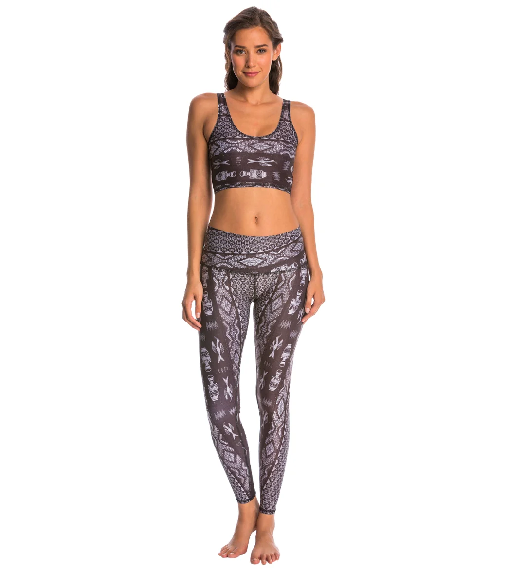Teeki Diamond Tribe Charcoal Hot Yoga Pants - Image 4