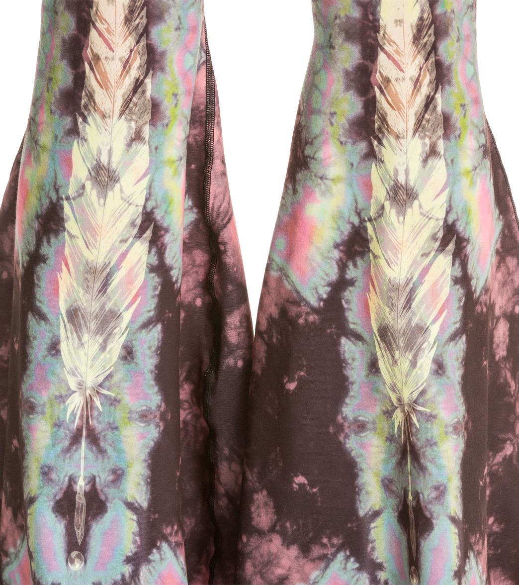 Teeki Eagle Feather Pink Bell Bottom Yoga Pants - Image 5