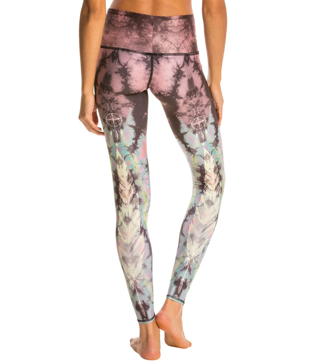 Teeki Eagle Feather Pink Hot Pant Yoga Leggings - Image 3