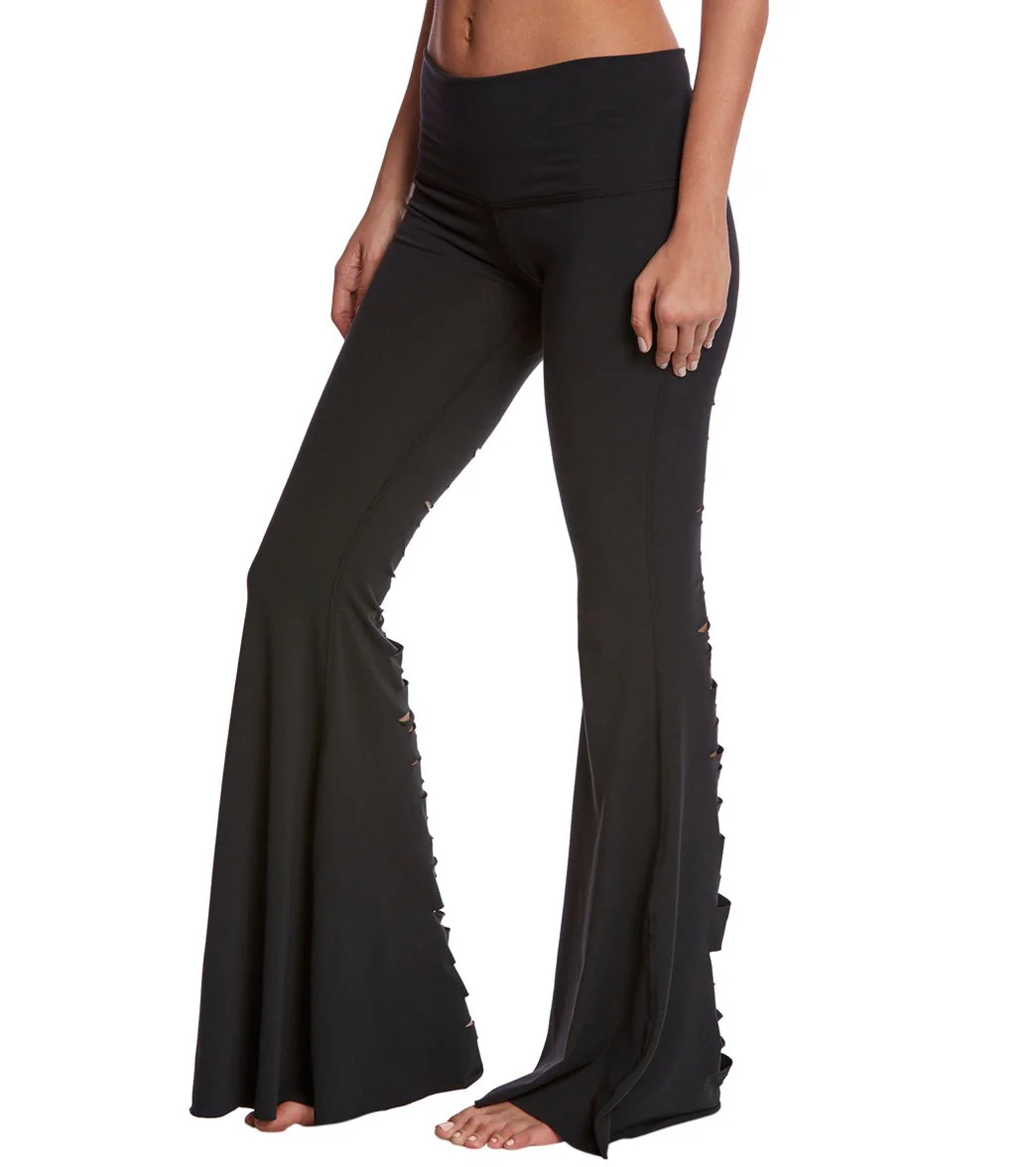 Teeki Jimi Ripped Shredded Bell Bottom Yoga Pants - Image 3