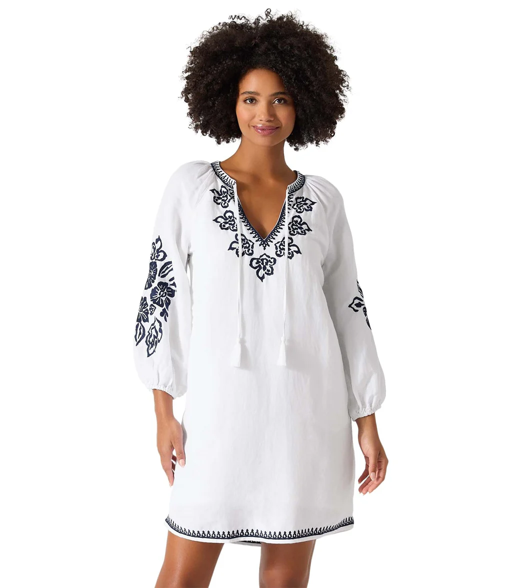 Tommy Bahama St Lucia Embroidered Tunic Cover Up Dress - Image 4