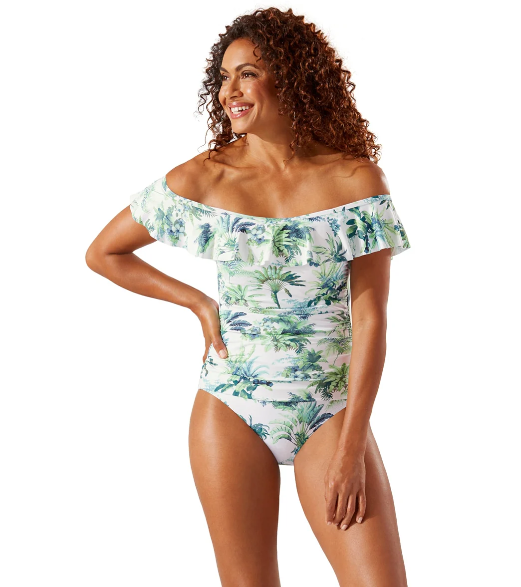 Tommy Bahama Women's Art of Palms Off The Shoulder One Piece Swimsuit - Image 2