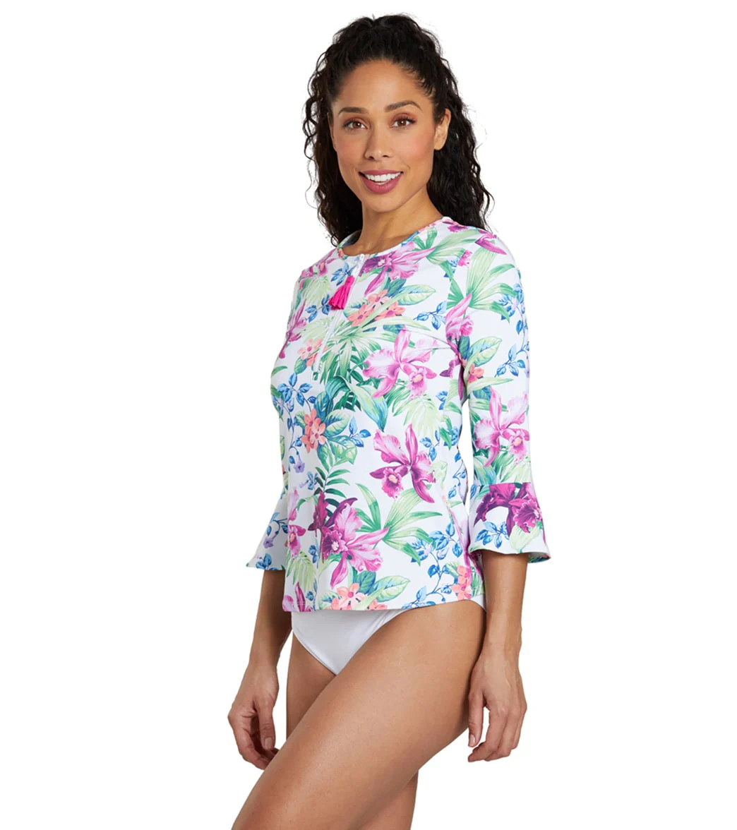 Tommy Bahama Women's Coastal Gardens Flounce Sleeve Rash Guard - Image 4