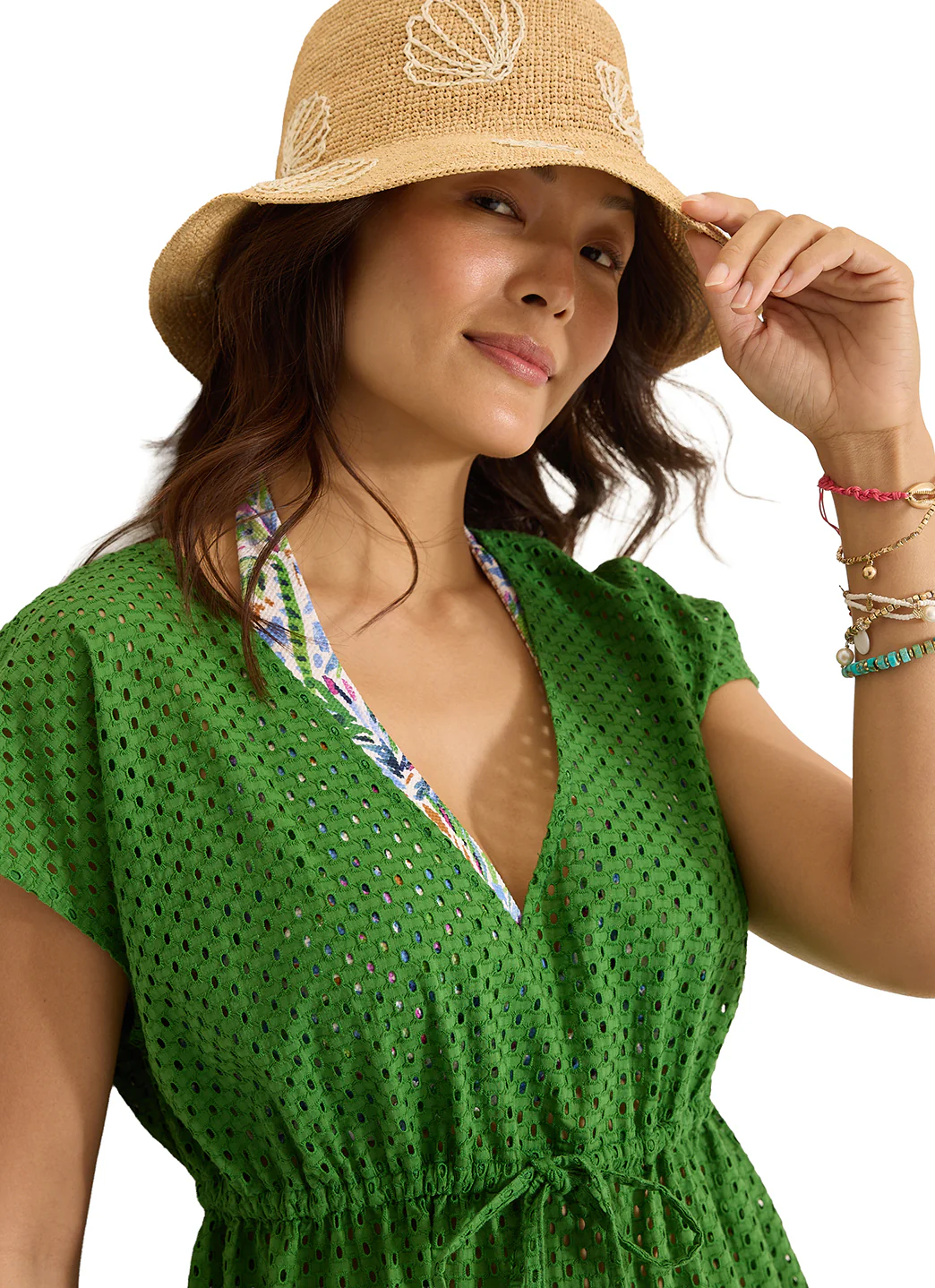 Tommy Bahama Women's Eyelet Cove V Neck Short Dress - Image 6