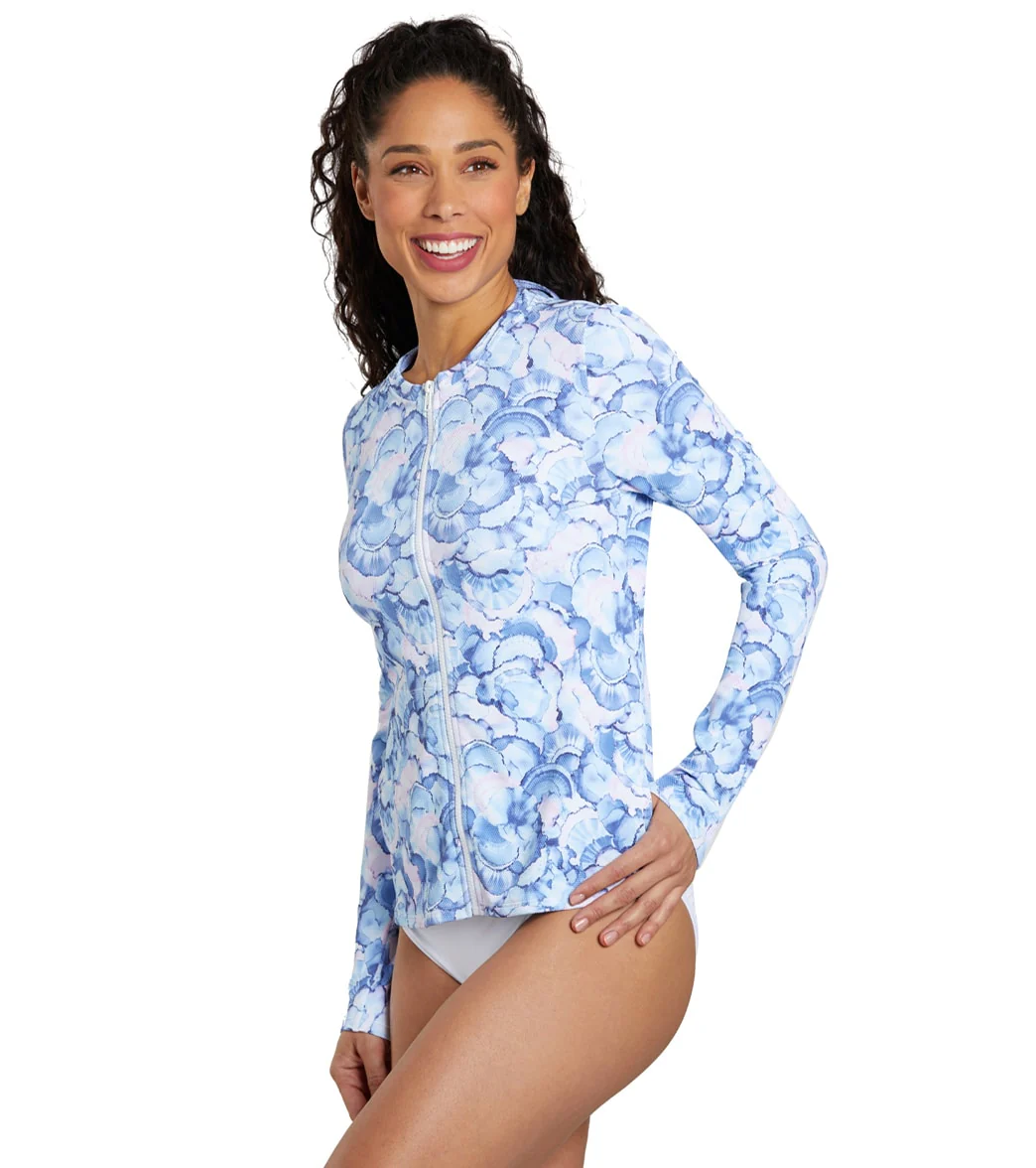 Tommy Bahama Women's Island Cays Abalone Full Zip Long Sleeve Rash Guard - Image 4