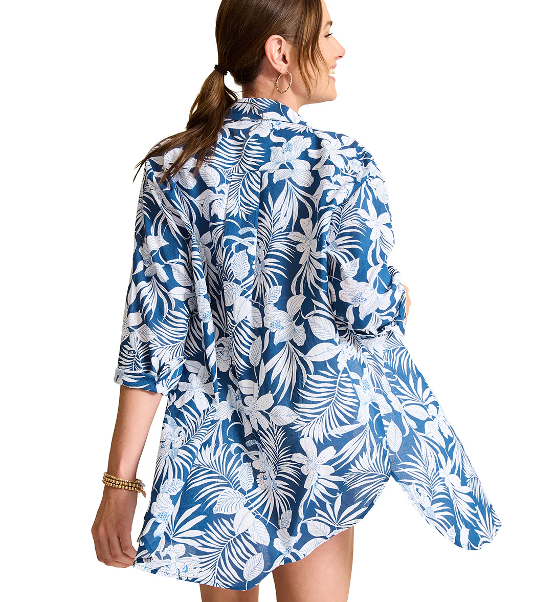 Tommy Bahama Women's Island Cays Blooms Boyfriend Shirt - Image 3