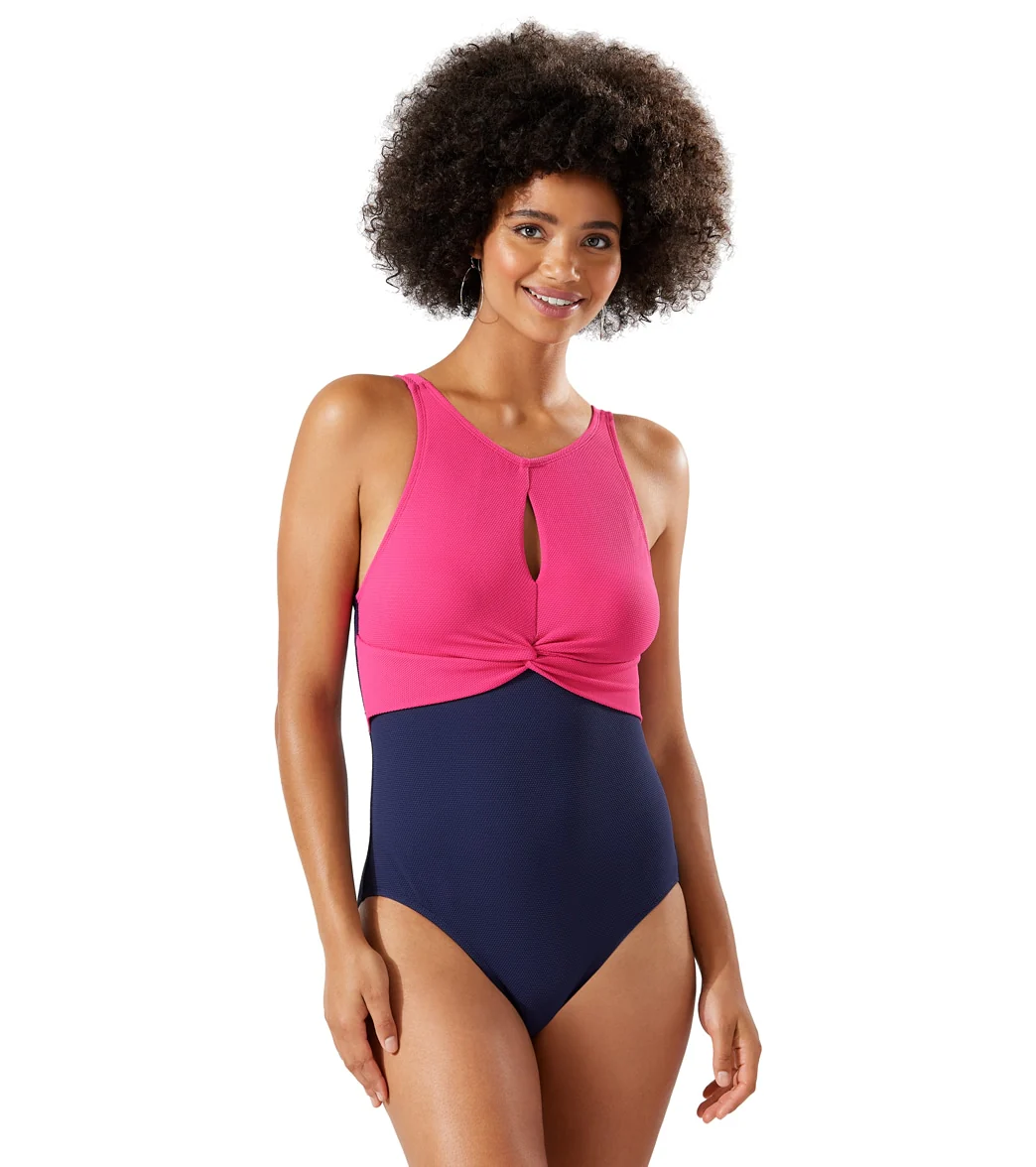 Tommy Bahama Women's Island Cays Solids High Neck One Piece Swimsuit - Image 6