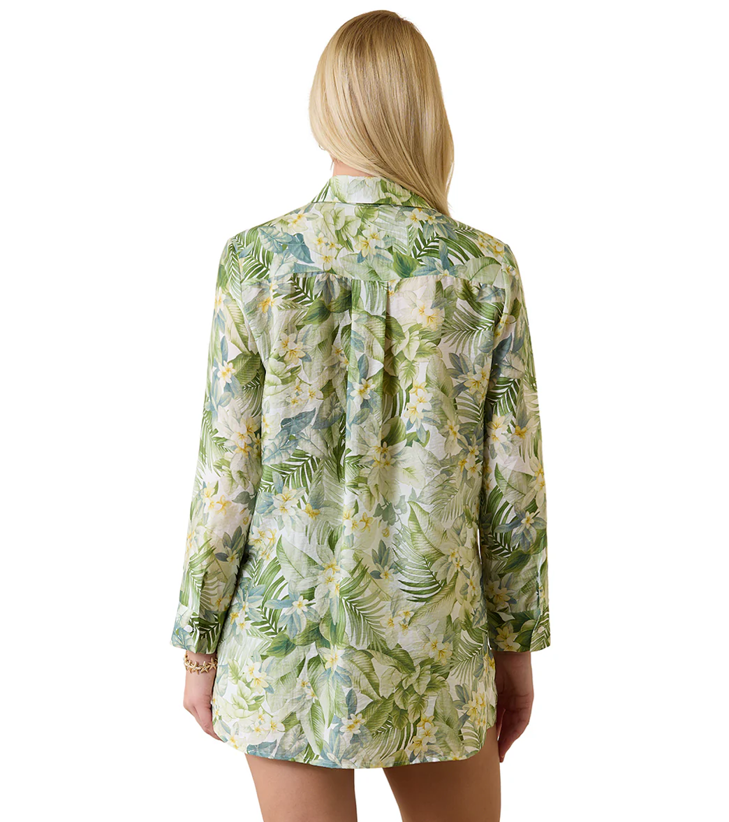 Tommy Bahama Women's Paradise Fronds Boyfriend Cover Up Shirt - Image 3