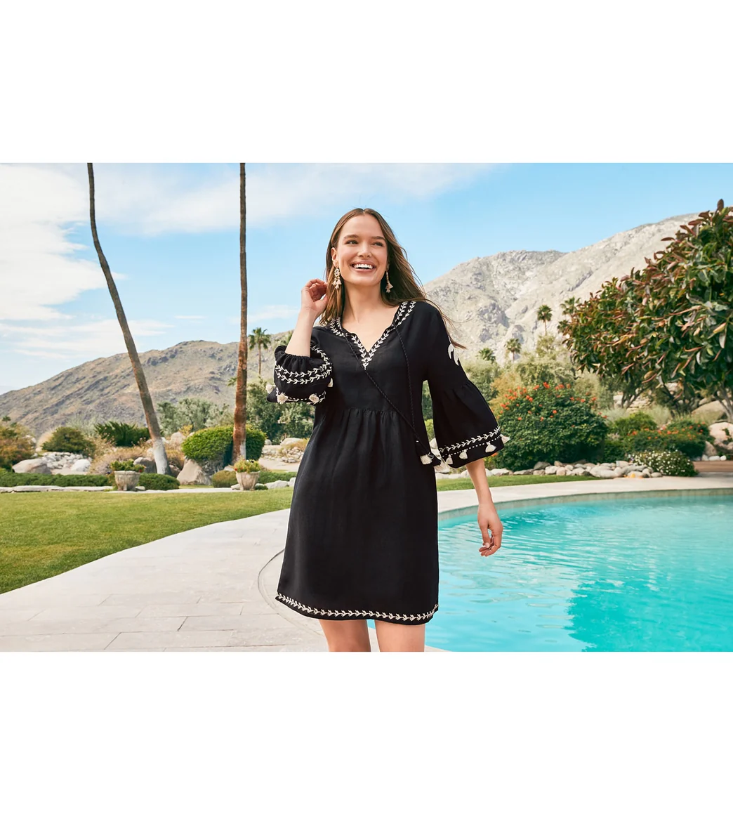 Tommy Bahama Women's Playa Brava Palm Embroidered Cover Up Dress - Image 6