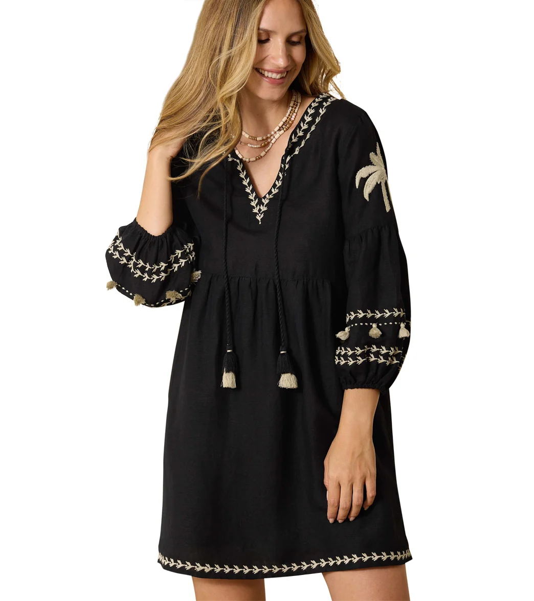 Tommy Bahama Women's Playa Brava Palm Embroidered Cover Up Dress - Image 9