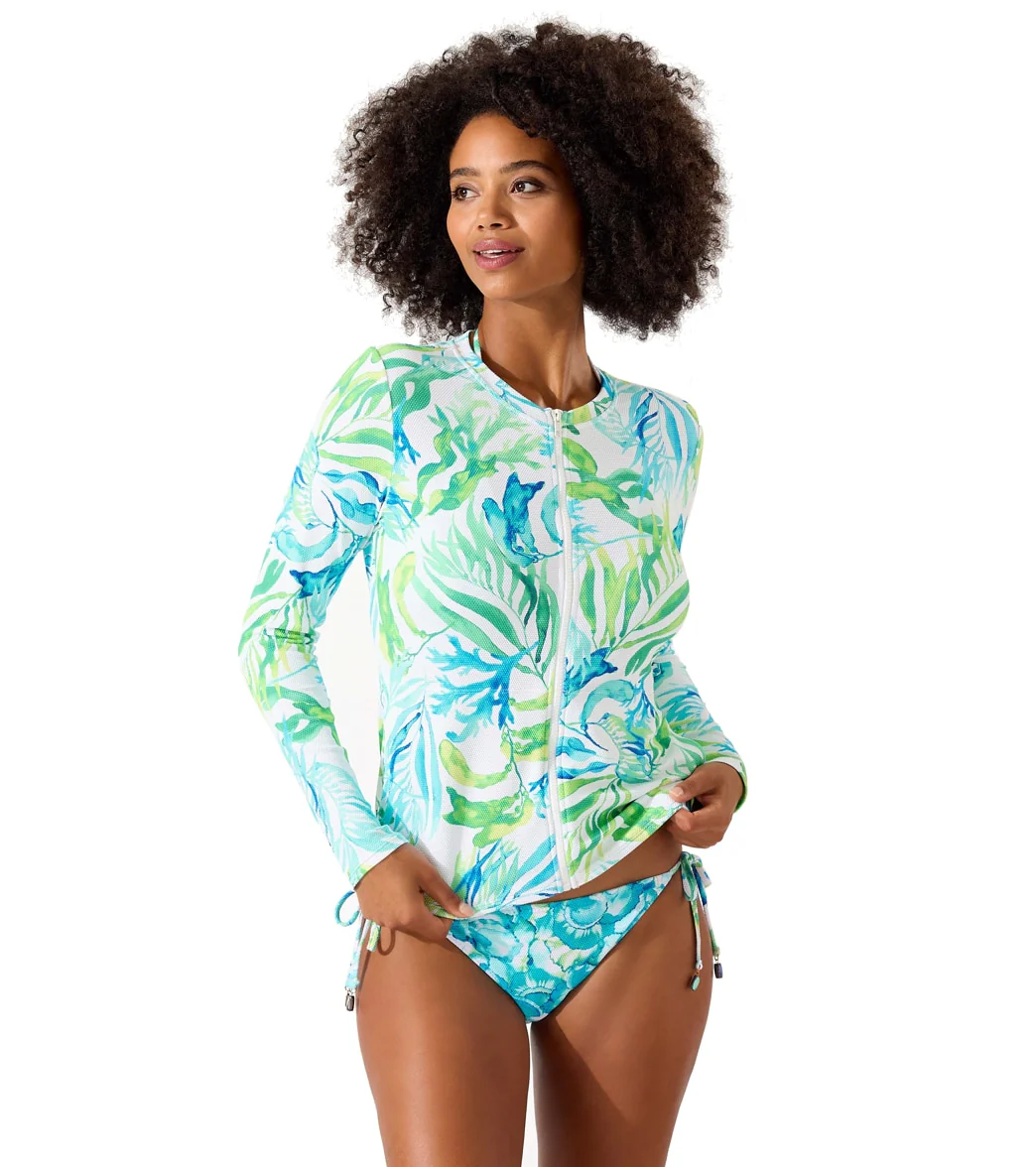 Tommy Bahama Women's Sea Fronds Full Zip Rash Guard - Image 7
