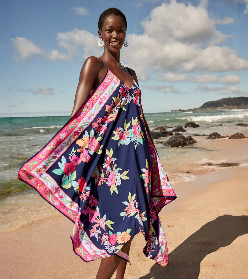 Tommy Bahama Women's Summer Floral Scarf Cover Up Dress - Image 4