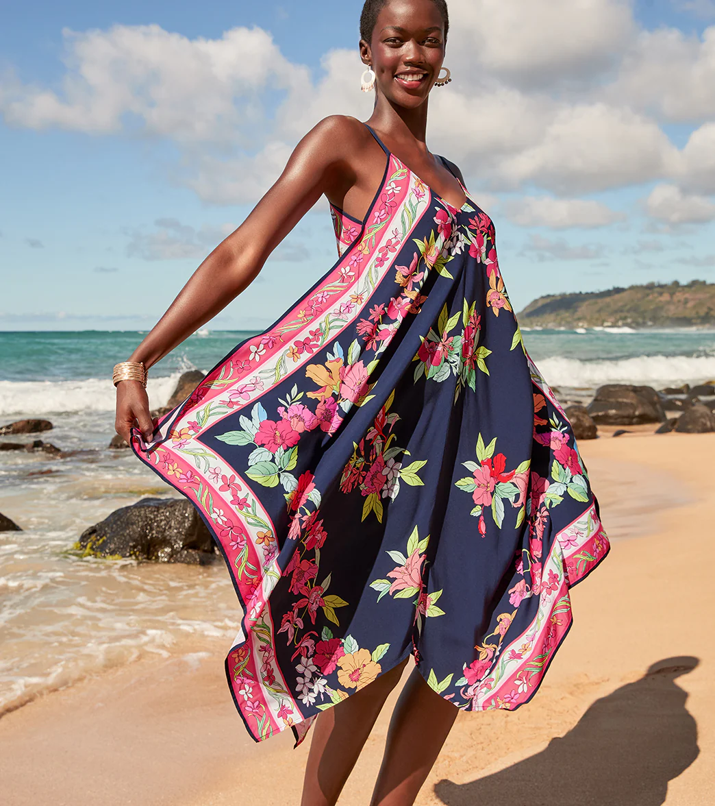 Tommy Bahama Women's Summer Floral Scarf Cover Up Dress - Image 5