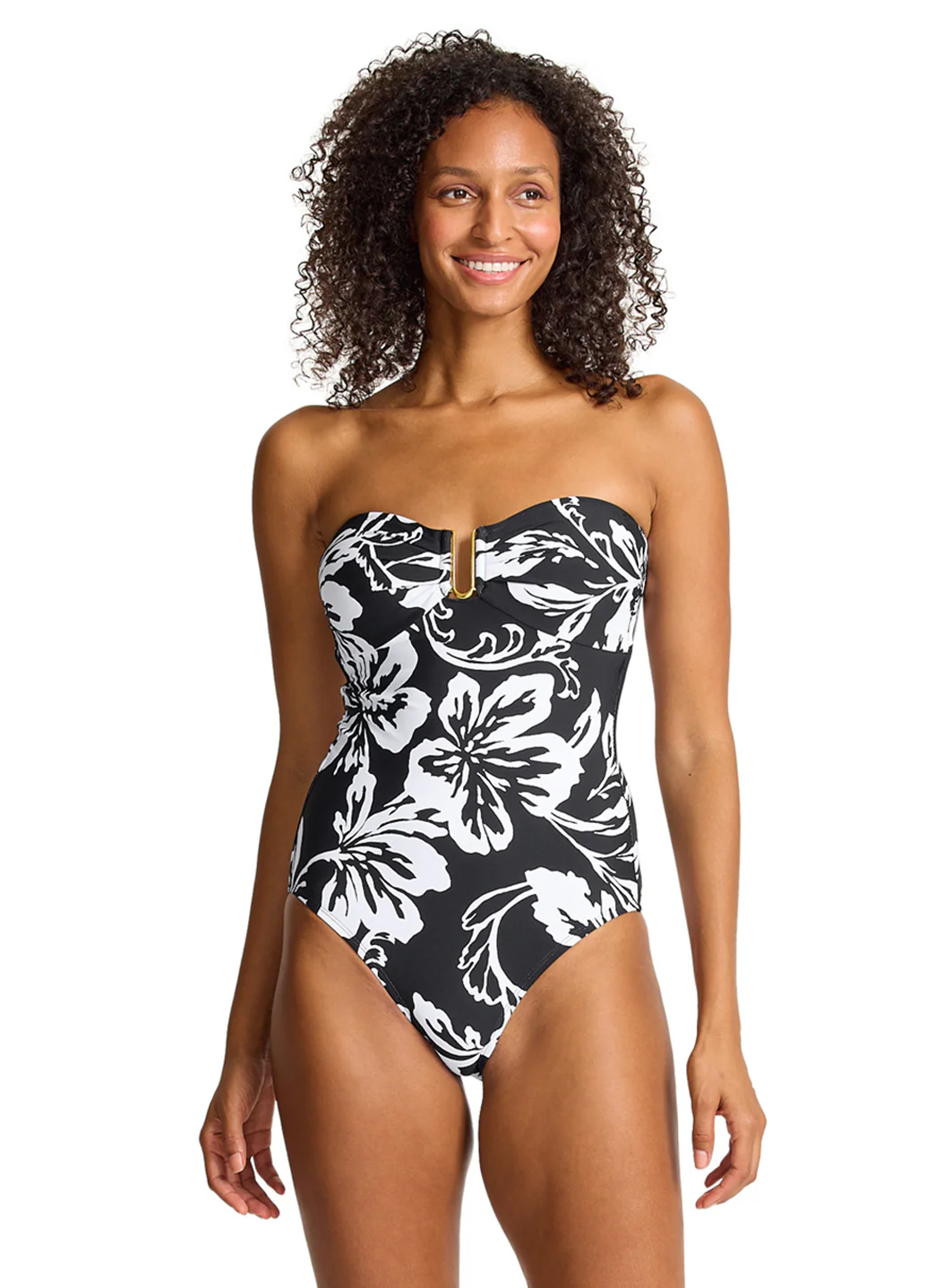 Tommy Bahama Women's Sunset Blooms Underwire Bandeau One Piece Swimsuit - Image 2