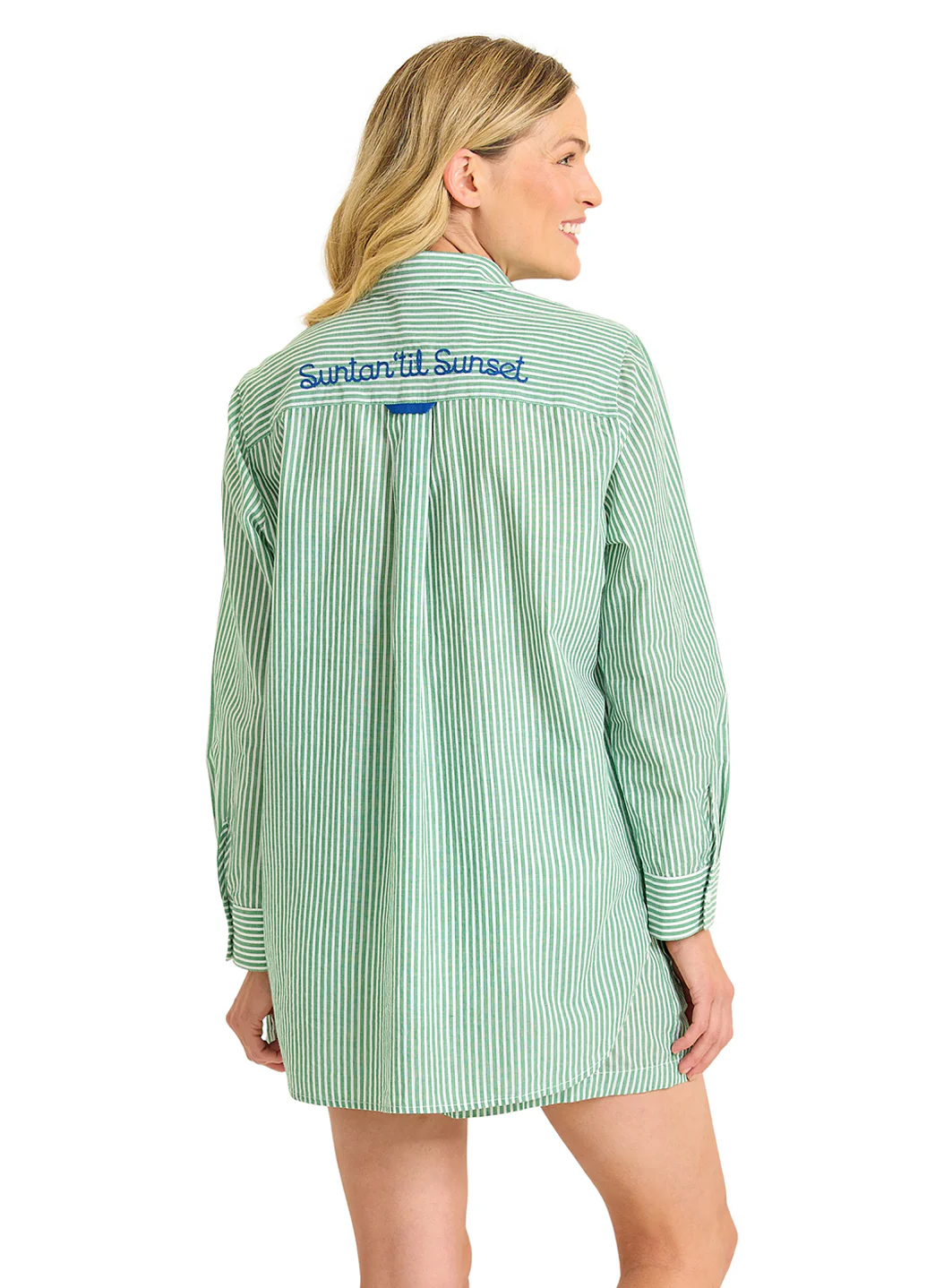 Tommy Bahama Women's Suntan Til Sunset Boyfriend Cover Up Shirt - Image 4