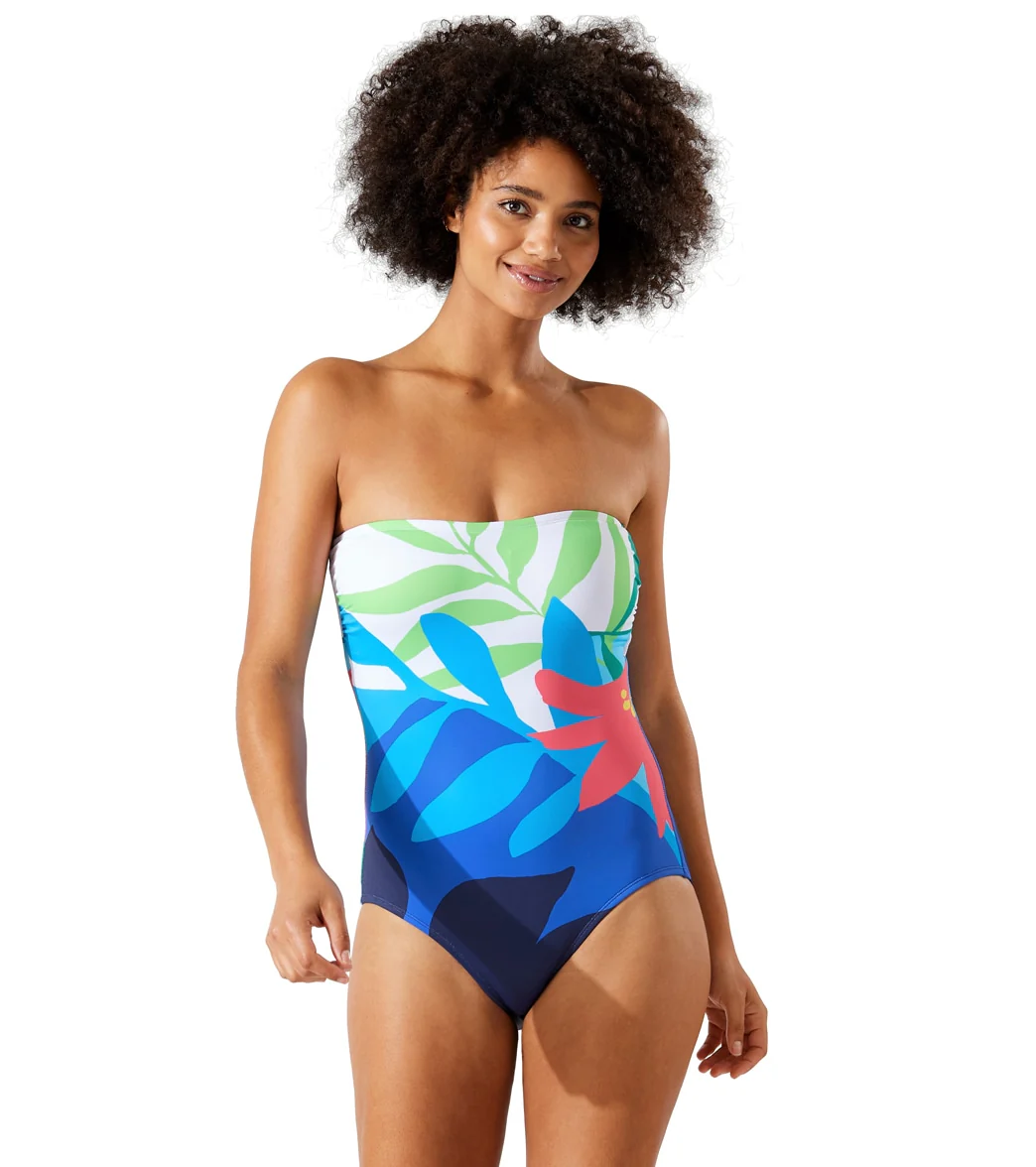 Tommy Bahama Women's Watercolor Floral Bandeau One Piece Swimsuit - Image 5