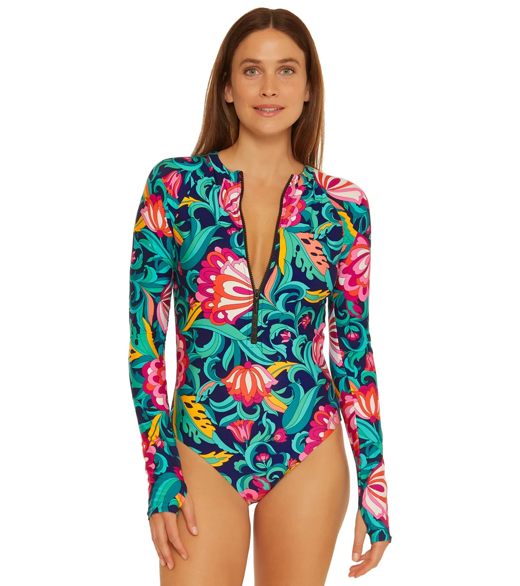 Trina Turk Women's India Garden Long Sleeve One Piece Swimsuit - Image 3