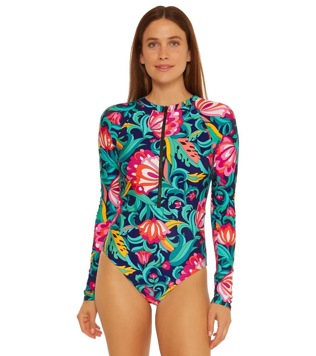 Trina Turk Women's India Garden Long Sleeve One Piece Swimsuit - Image 6