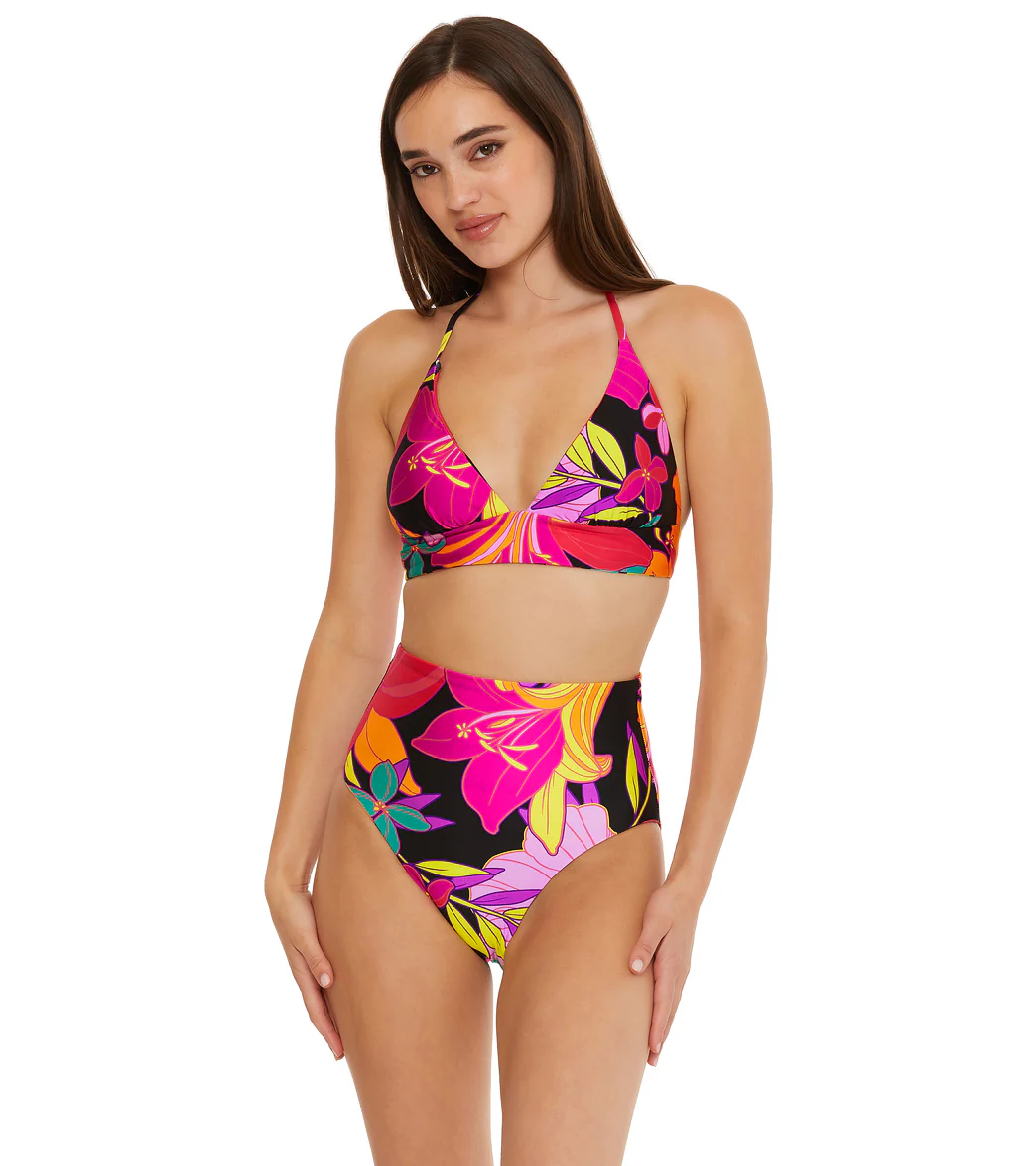 Trina Turk Women's Solar Floral Reversible High Waist Bikini Bottom - Image 4