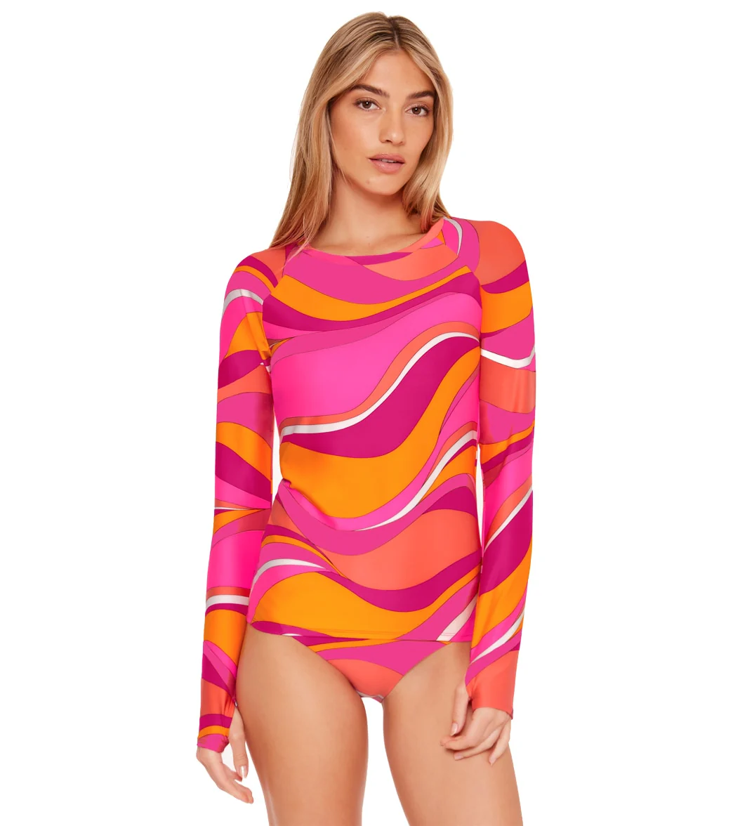 Trina Turk Women's Vivid Vista Long Sleeve Swim Tee - Image 7