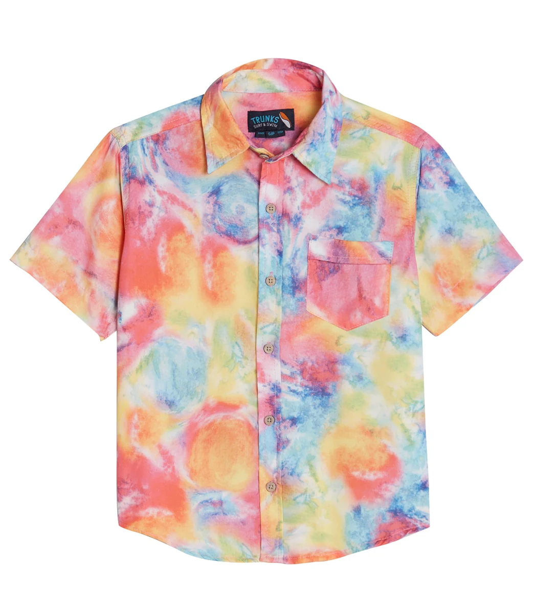 Trunks Surf & Swim Co. Boys' Bright Tie Dye Camp Shirt & Swim Trunks Set (Big Kid) - Image 3