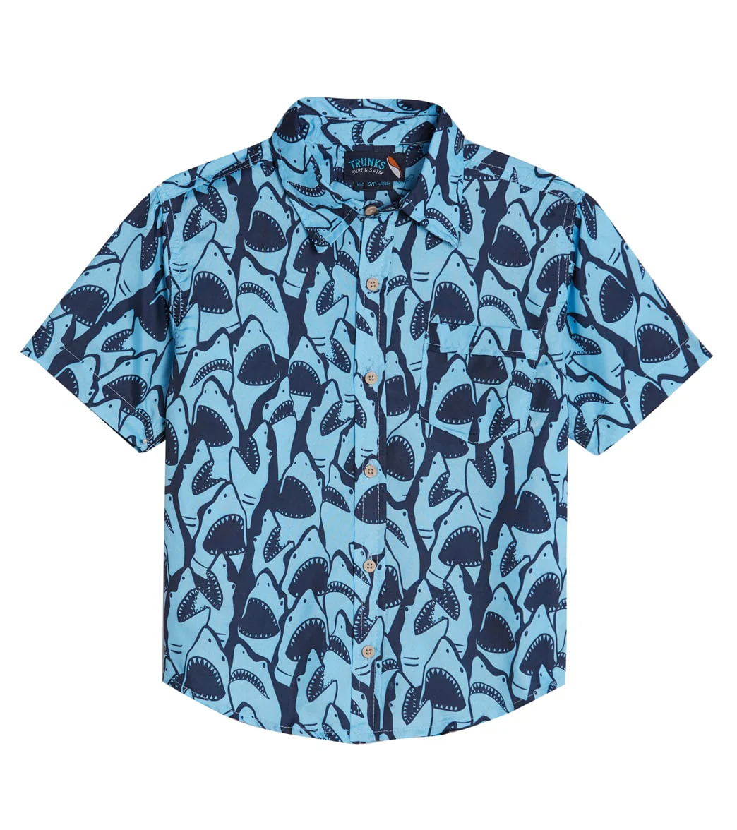 Trunks Surf & Swim Co. Boys' Shark Camp Shirt & Swim Trunks Set (Big Kid) - Image 3