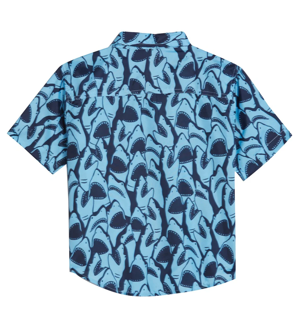 Trunks Surf & Swim Co. Boys' Shark Camp Shirt & Swim Trunks Set (Big Kid) - Image 4
