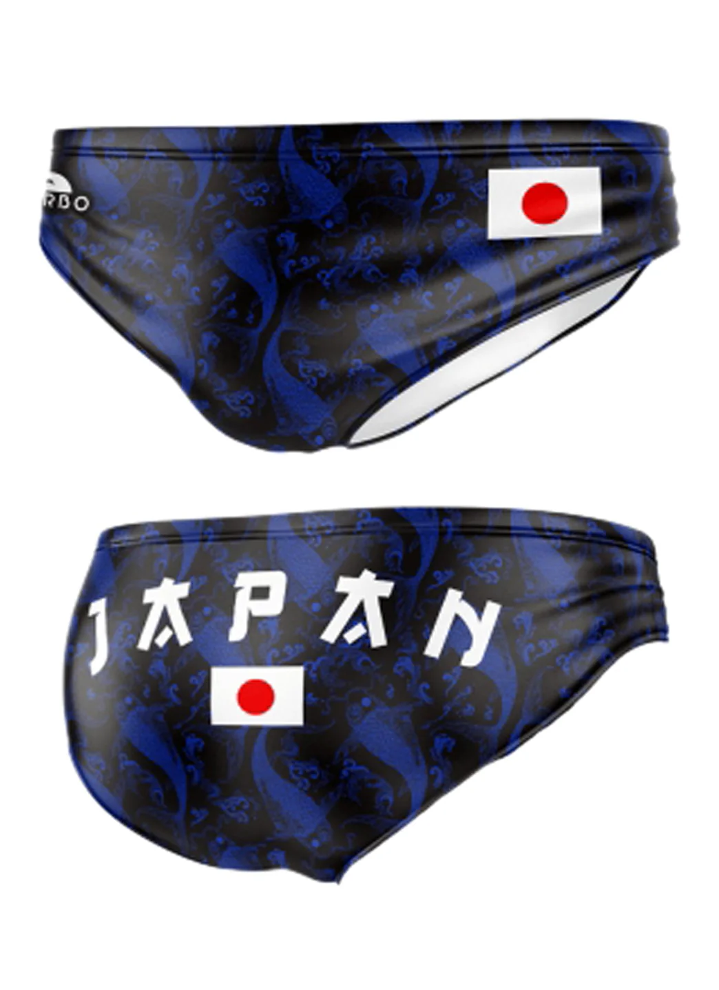 Turbo Men's Japan Flag Water Polo Brief Swimsuit - Image 2