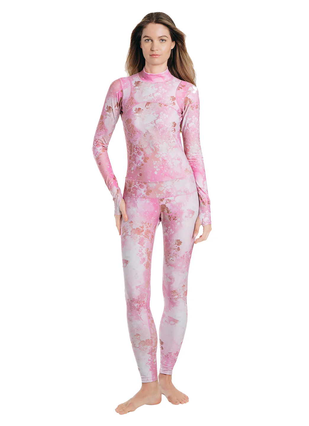TUTUBLUE Women's Pink Sky Classic UPF 50+ Long Slevee Unitard - Image 2