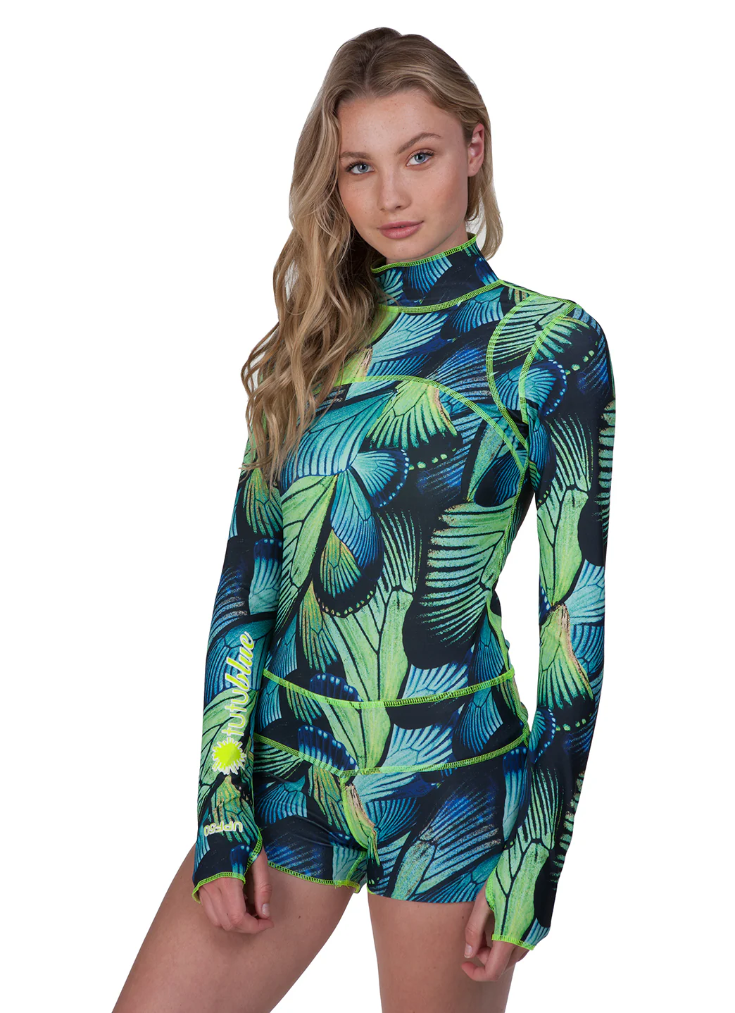 TUTUBLUE Women's Turq Flyer Classic UPF 50+ Long Sleeve Unitard One Piece Swimsuit - Image 3