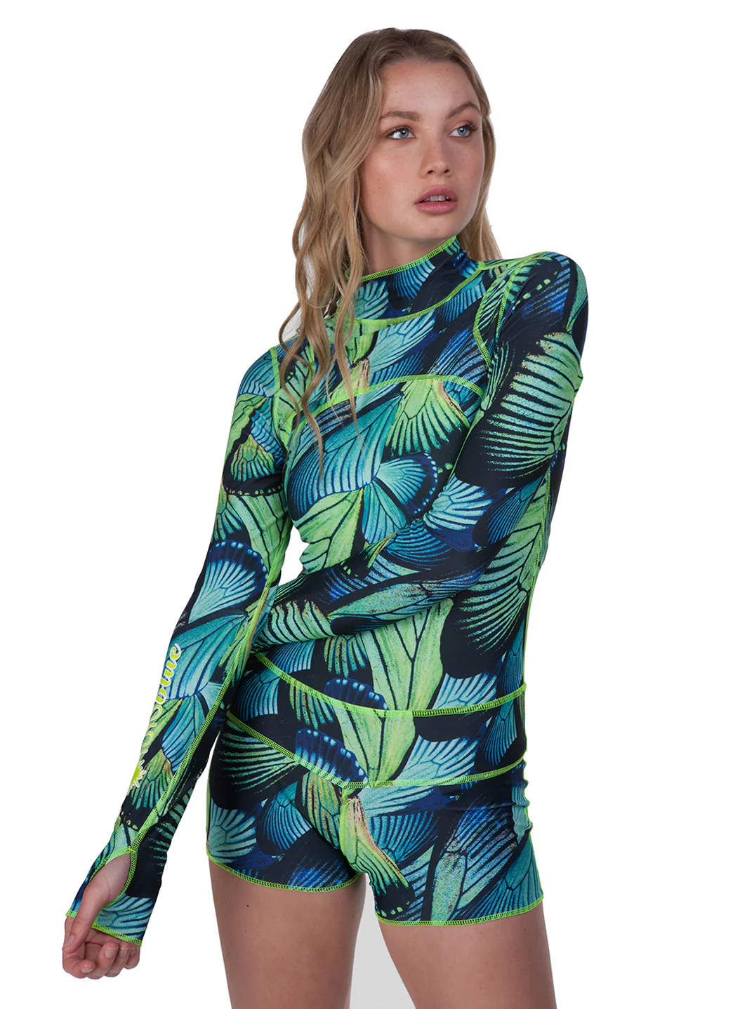 TUTUBLUE Women's Turq Flyer Classic UPF 50+ Long Sleeve Unitard One Piece Swimsuit - Image 6