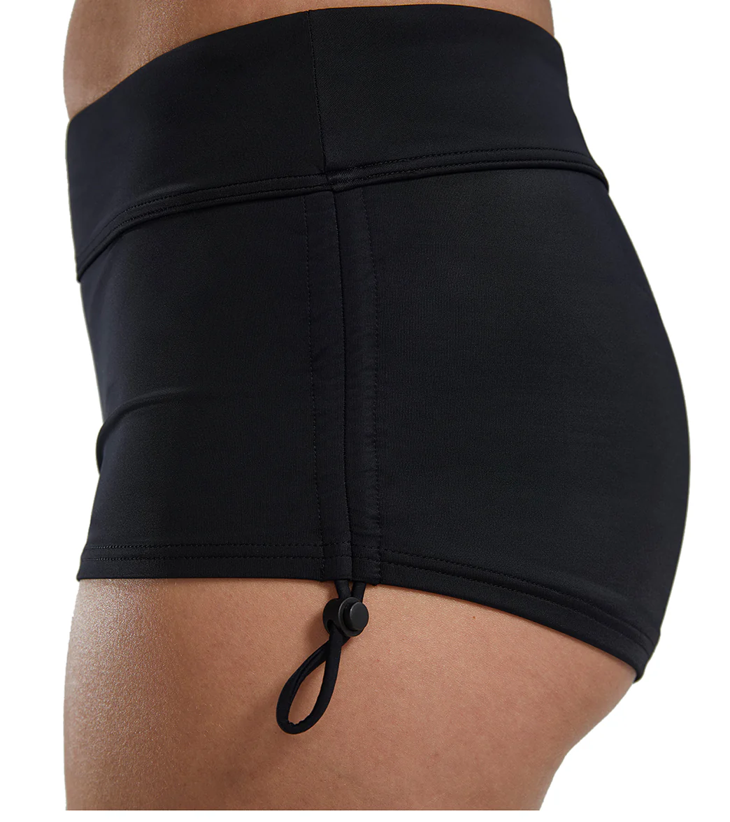 TYR Active Women's Solid Della Boyshort Swim Short Side Toggle - Image 10