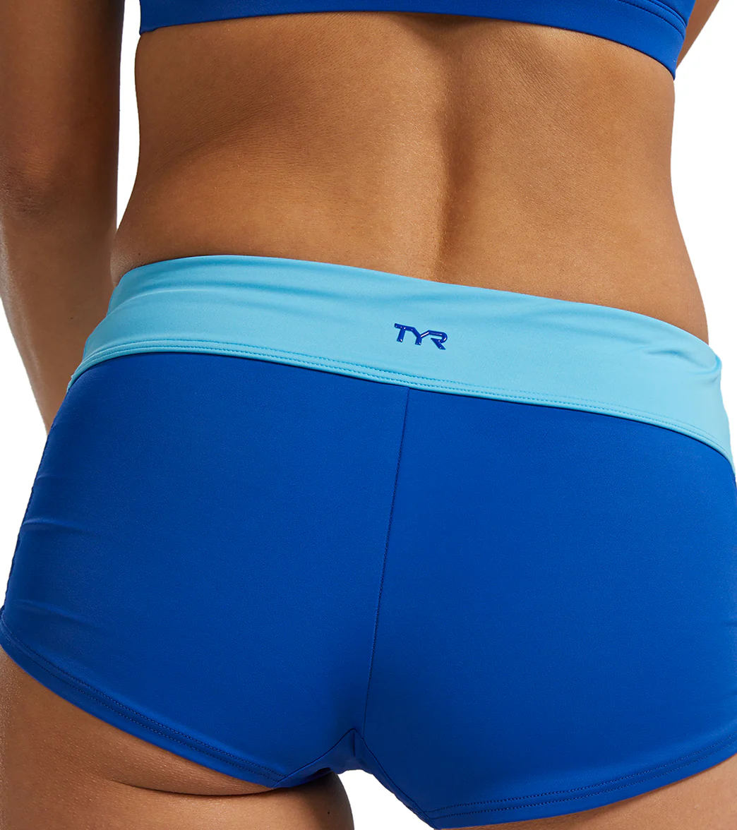 TYR Active Women's Solid Della Boyshort Swim Short Side Toggle - Image 17