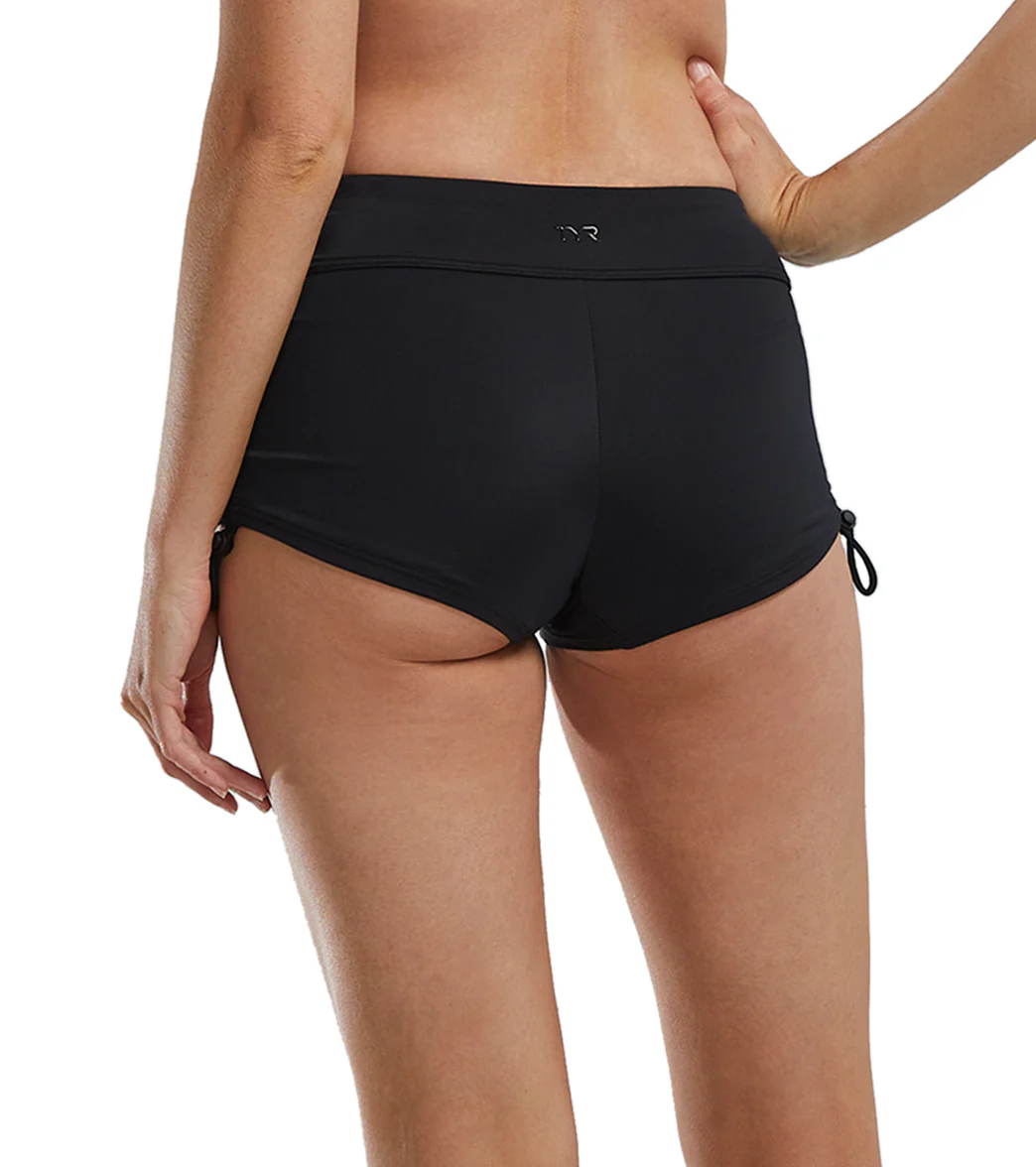 TYR Active Women's Solid Della Boyshort Swim Short Side Toggle - Image 5