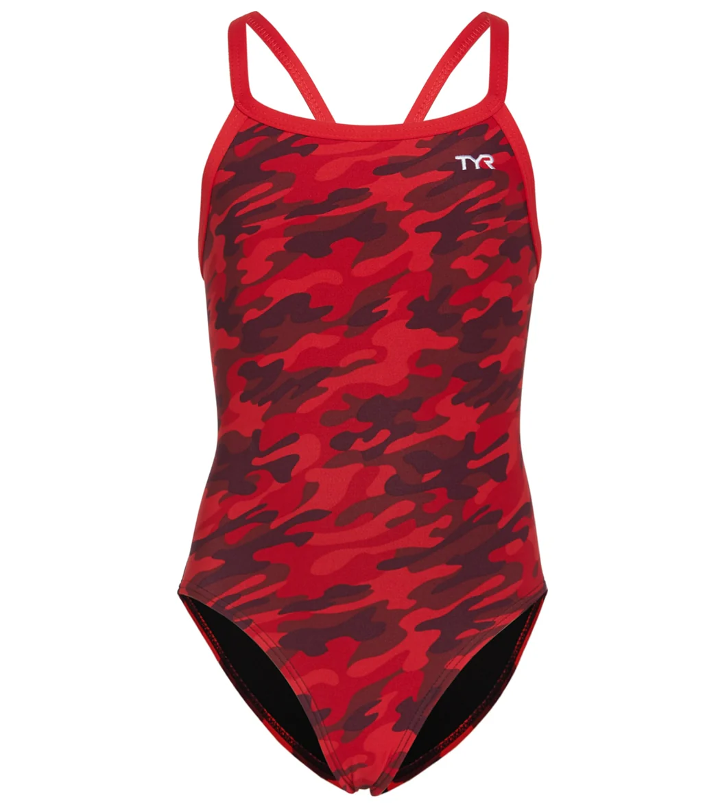TYR Girls' Camo Diamondfit One Piece Swimsuit - Image 5