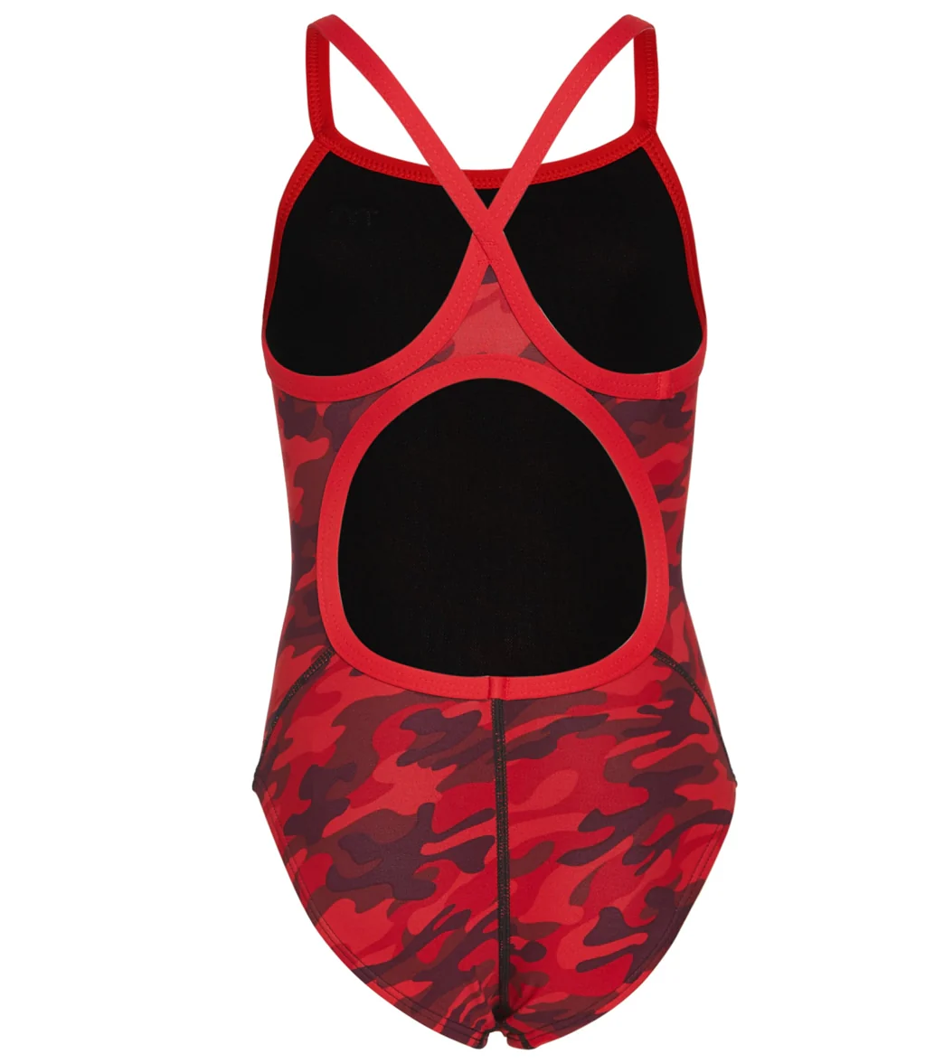 TYR Girls' Camo Diamondfit One Piece Swimsuit - Image 6