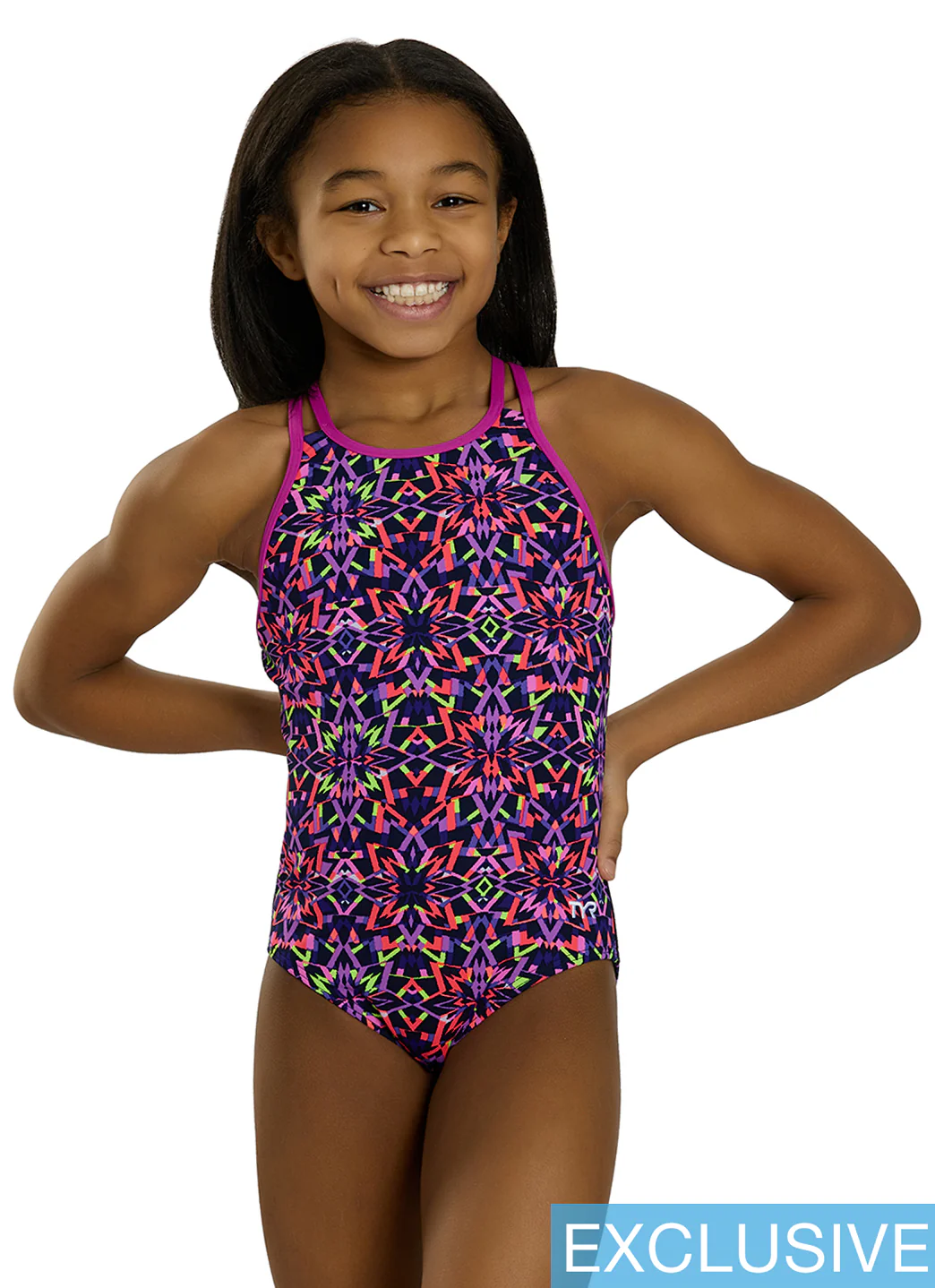 TYR Girls' Carnivale Durafast Elite Olivafit One Piece Swimsuit (Little Kid, Big Kid) - Image 2