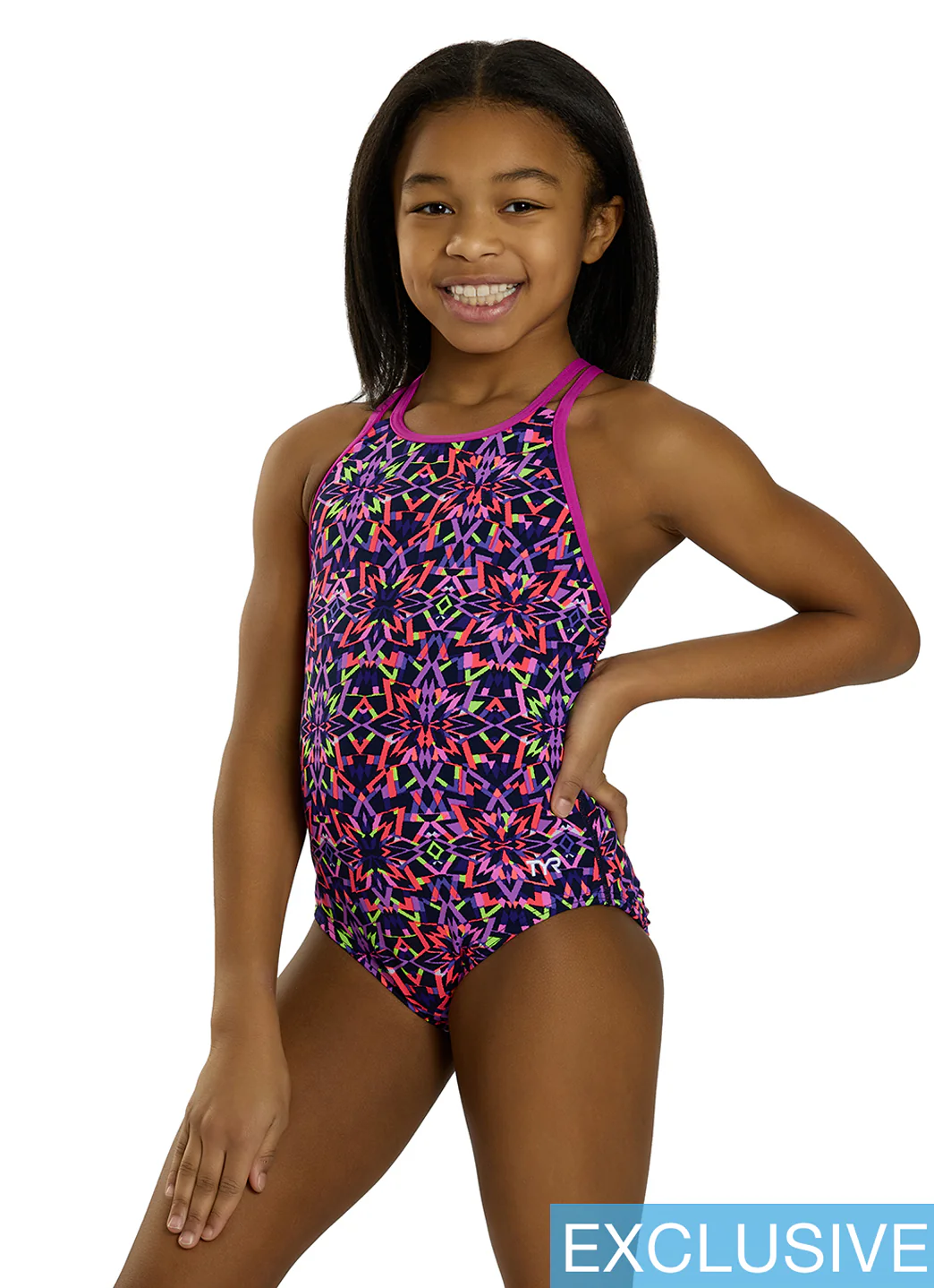 TYR Girls' Carnivale Durafast Elite Olivafit One Piece Swimsuit (Little Kid, Big Kid) - Image 6
