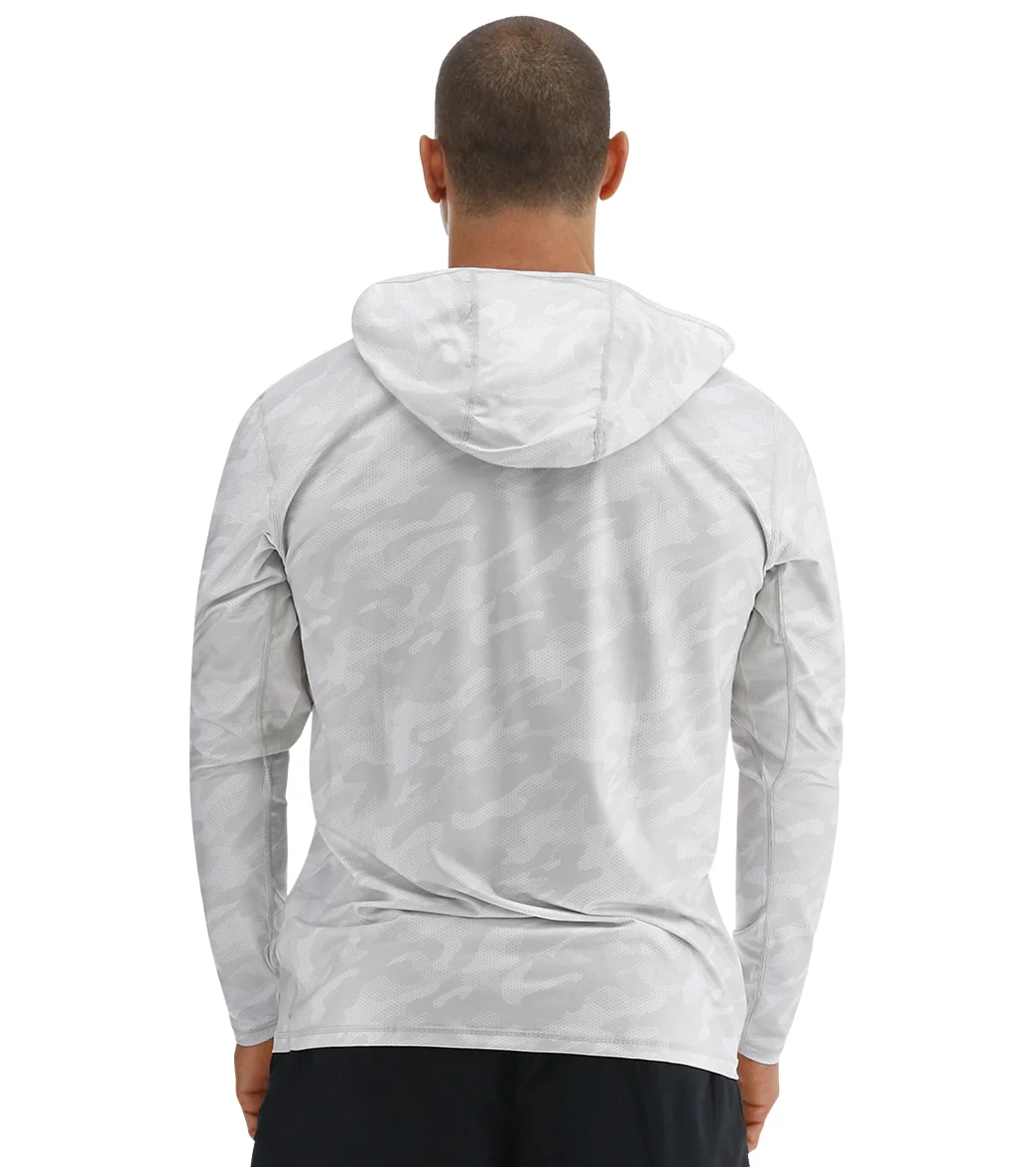 TYR Men's Camohex SunDefense Long Sleeve Hooded UPF 50+ Swim Shirt - Image 3