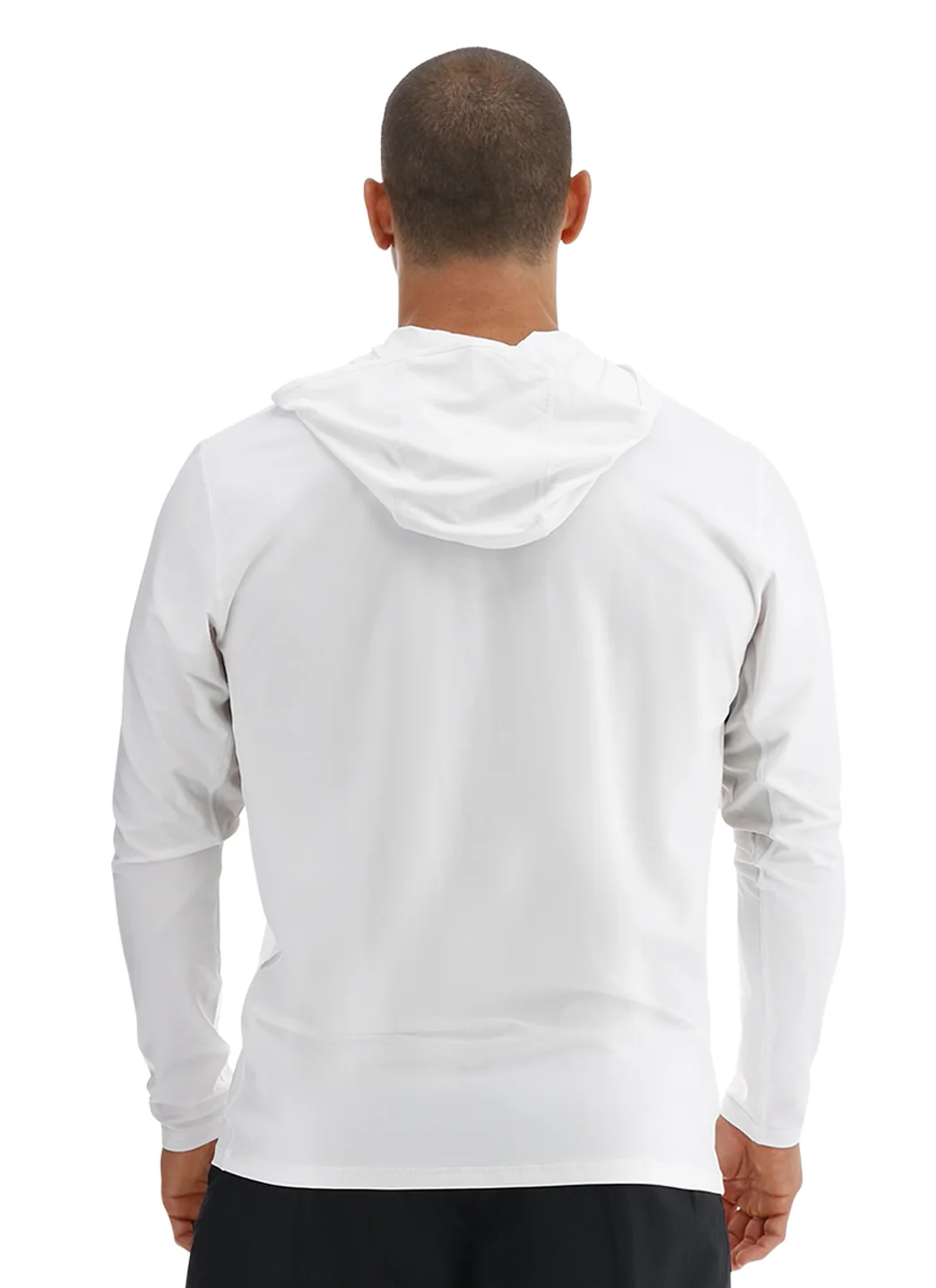 TYR Men's Solid SunDefense Hooded Long Sleeve UPF 50+ Swim Shirt - Image 11