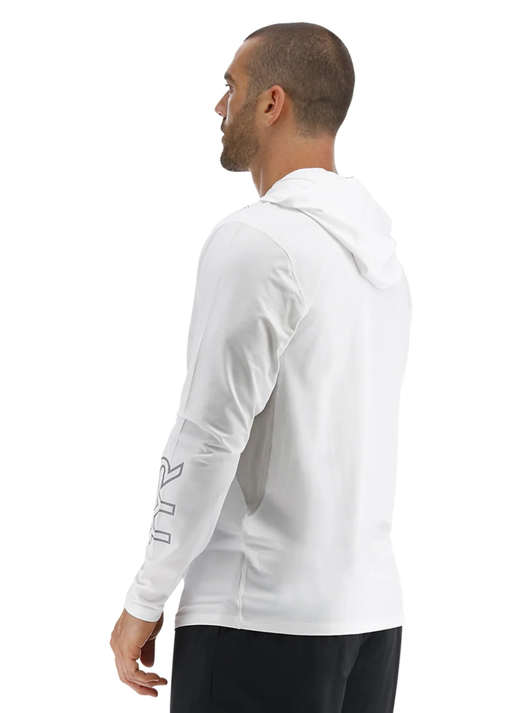 TYR Men's Solid SunDefense Hooded Long Sleeve UPF 50+ Swim Shirt - Image 13