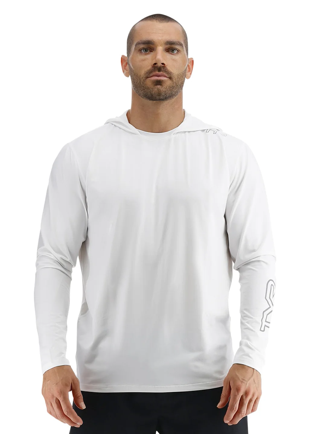 TYR Men's Solid SunDefense Hooded Long Sleeve UPF 50+ Swim Shirt - Image 16