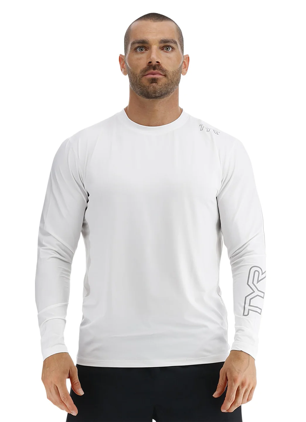 TYR Men's Solid SunDefense Long Sleeve UPF 50+ Swim Shirt - Image 37