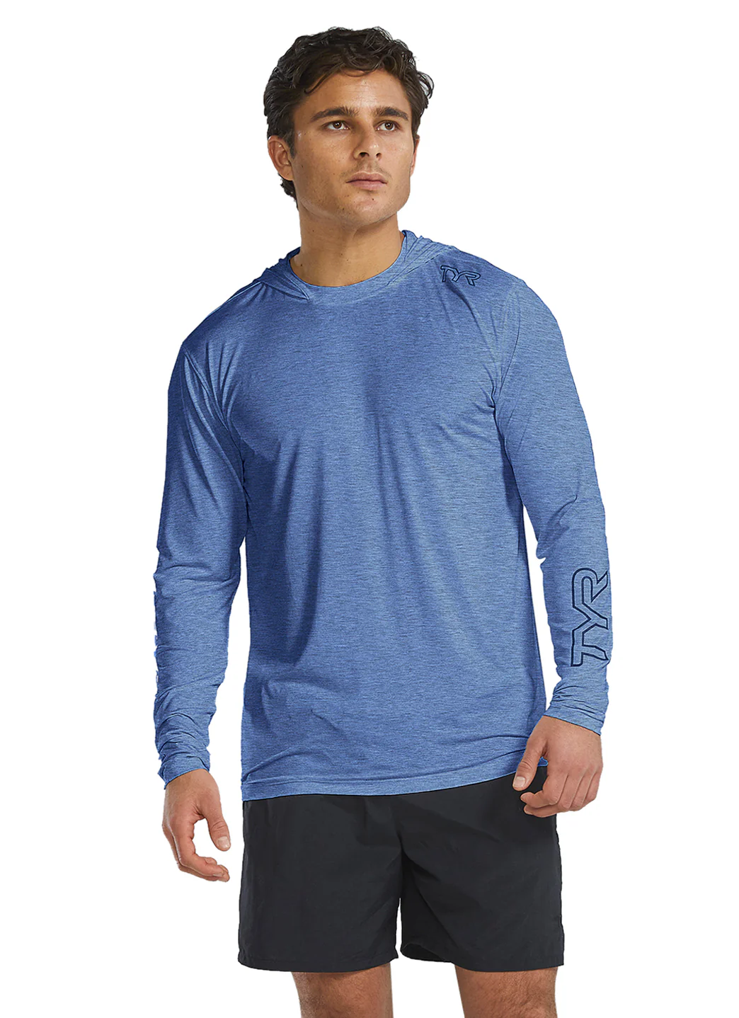 TYR Men's SunDefense Long Sleeve Hooded Swim Shirt - Image 2