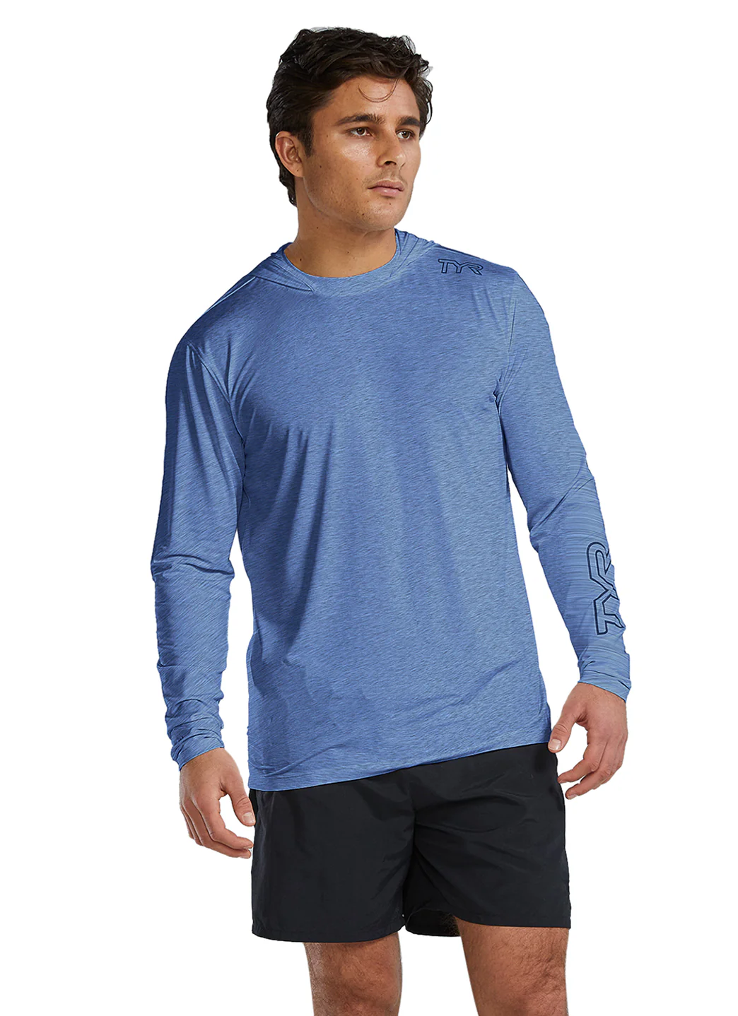TYR Men's SunDefense Long Sleeve Hooded Swim Shirt - Image 3