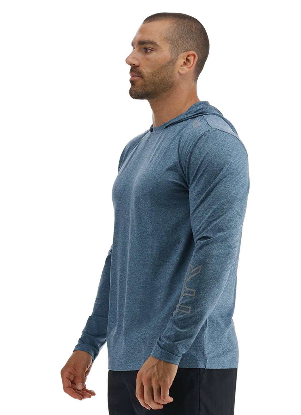 TYR Men's SunDefense Long Sleeve Hooded Swim Shirt - Image 43