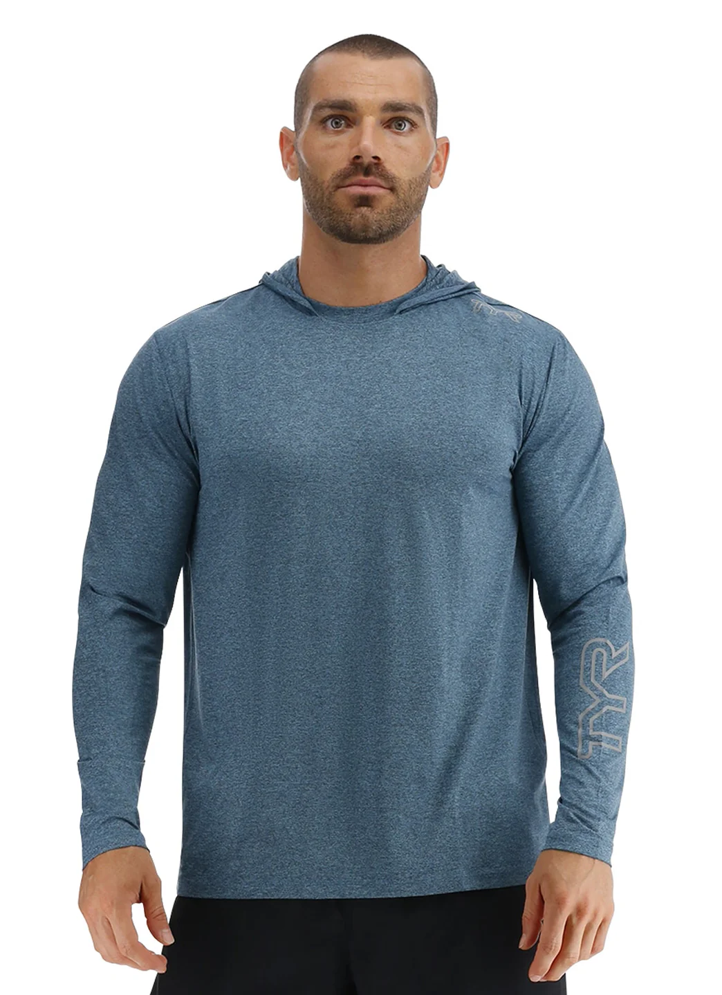 TYR Men's SunDefense Long Sleeve Hooded Swim Shirt - Image 46