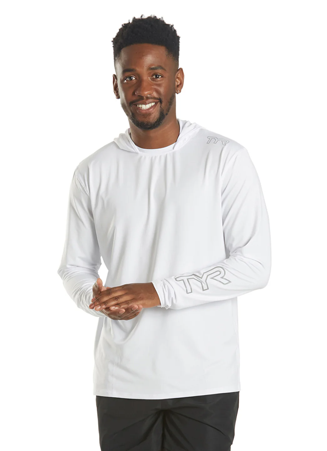 TYR Men's SunDefense Long Sleeve Hooded Swim Shirt - Image 51