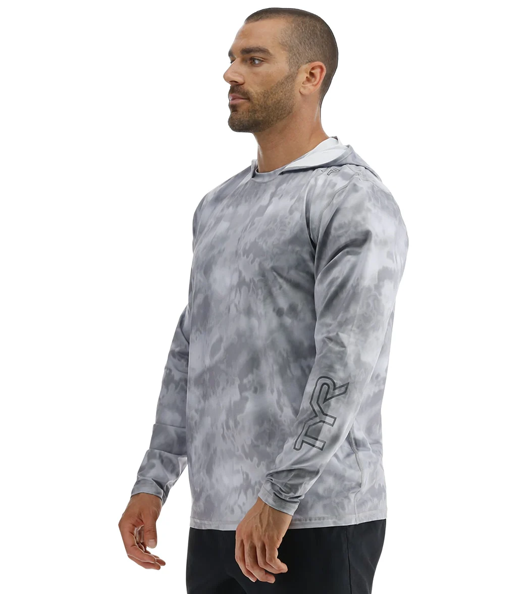 TYR Men's Turbulent SunDefense Hooded UPF 50+ Swim Shirt - Image 5