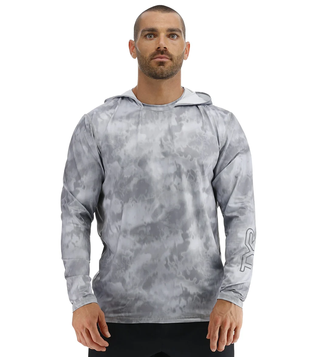 TYR Men's Turbulent SunDefense Hooded UPF 50+ Swim Shirt - Image 9